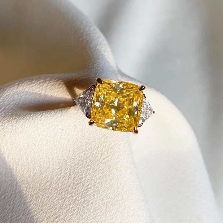 CARAT* London Gemma Cocktail Ring Canary Yellow