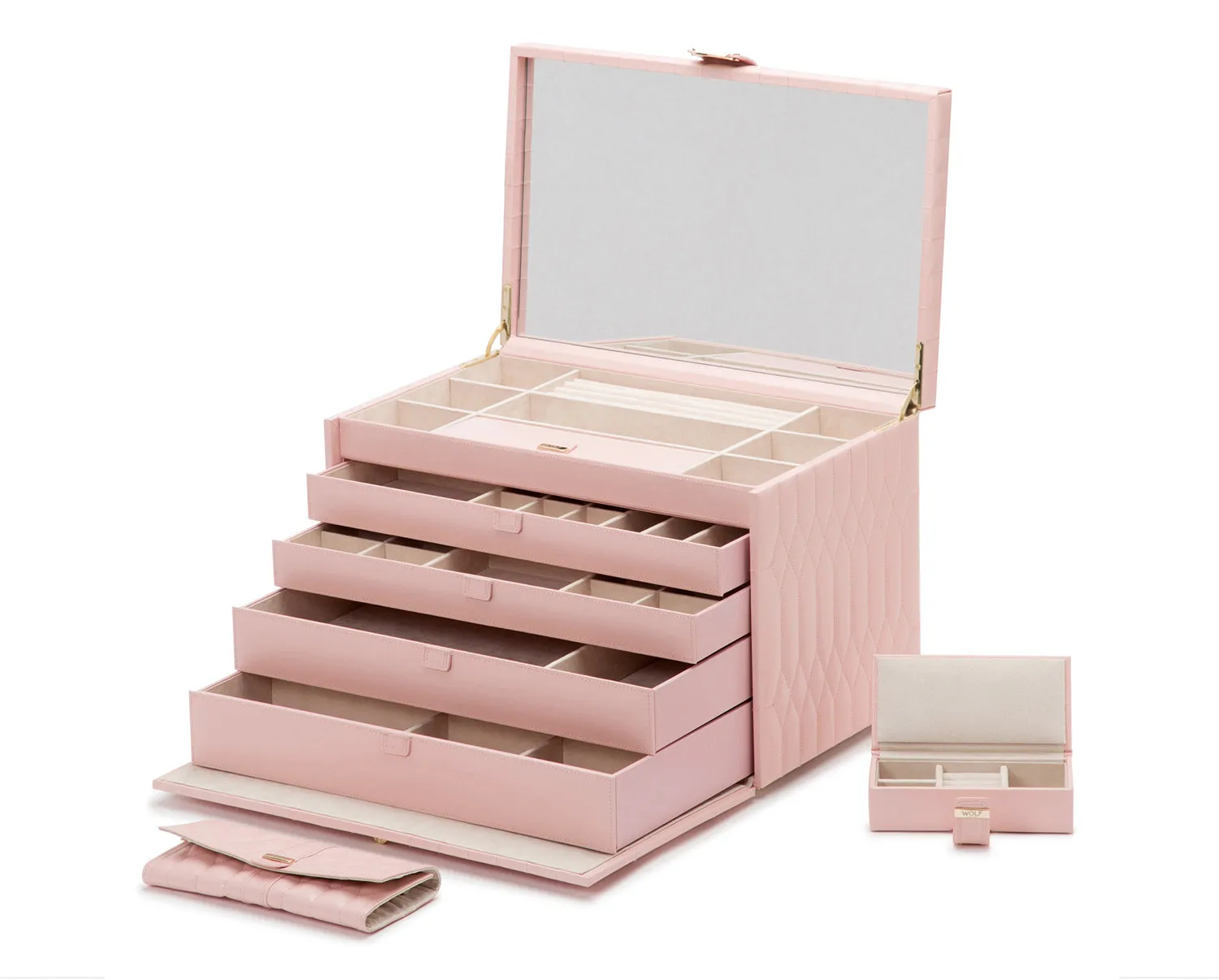 Caroline Extra Large Jewelry Case Rose Quartz