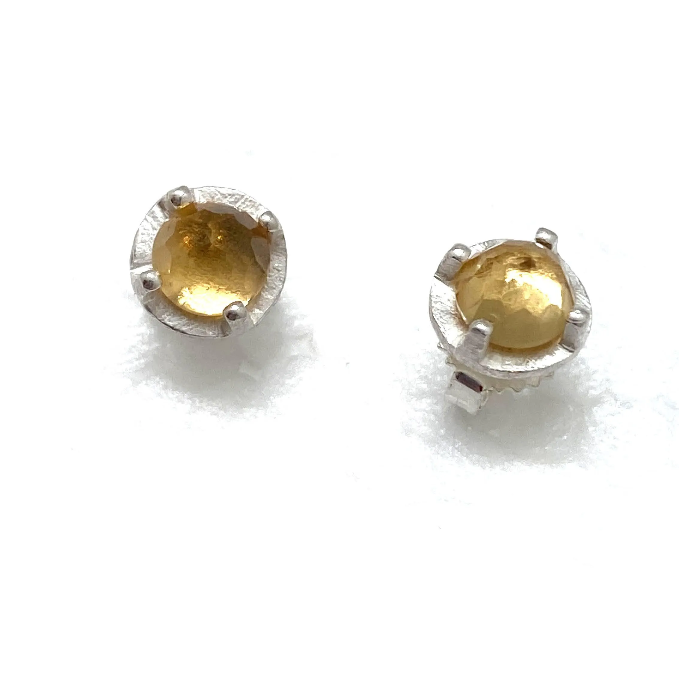 Carved Studs - Citrine