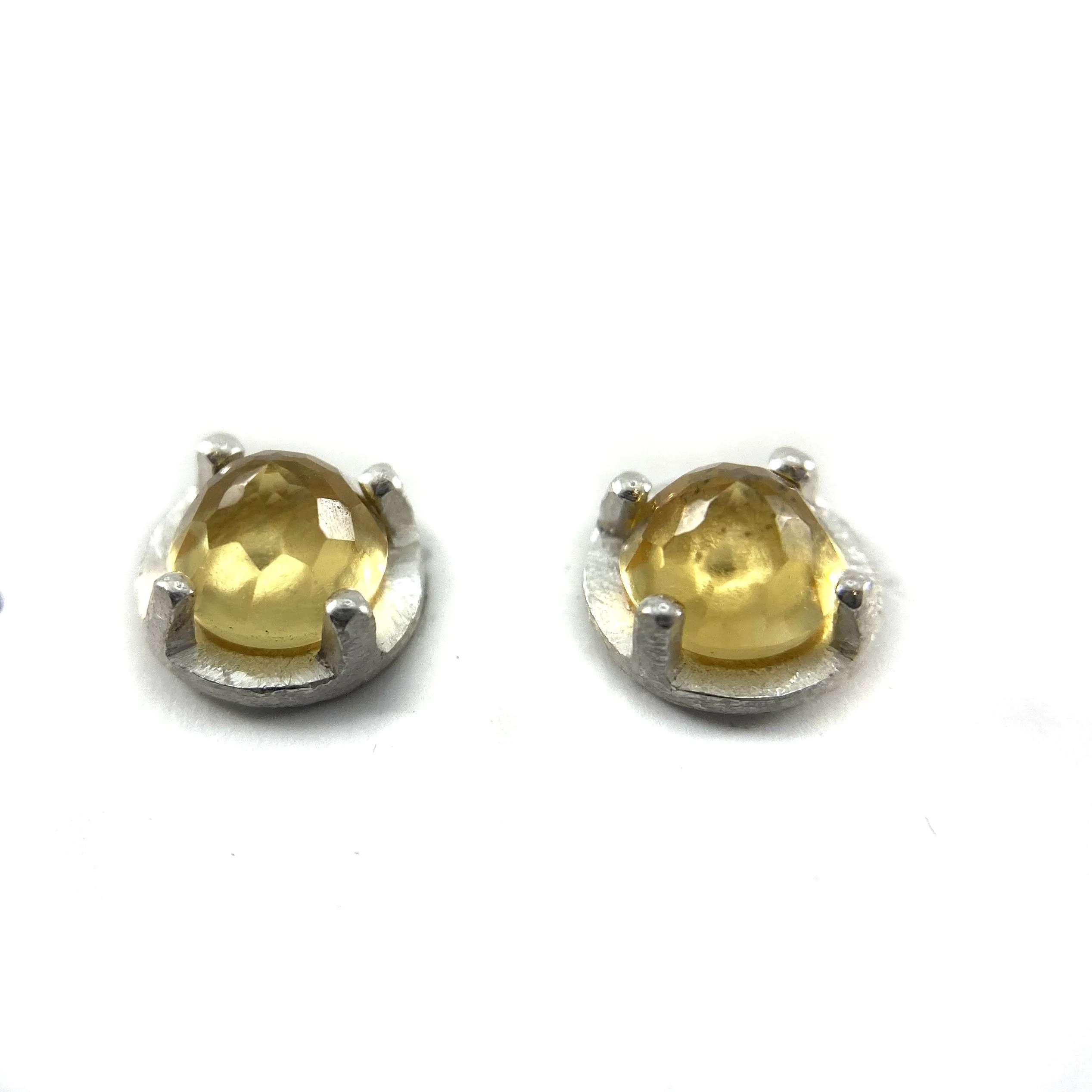 Carved Studs - Citrine