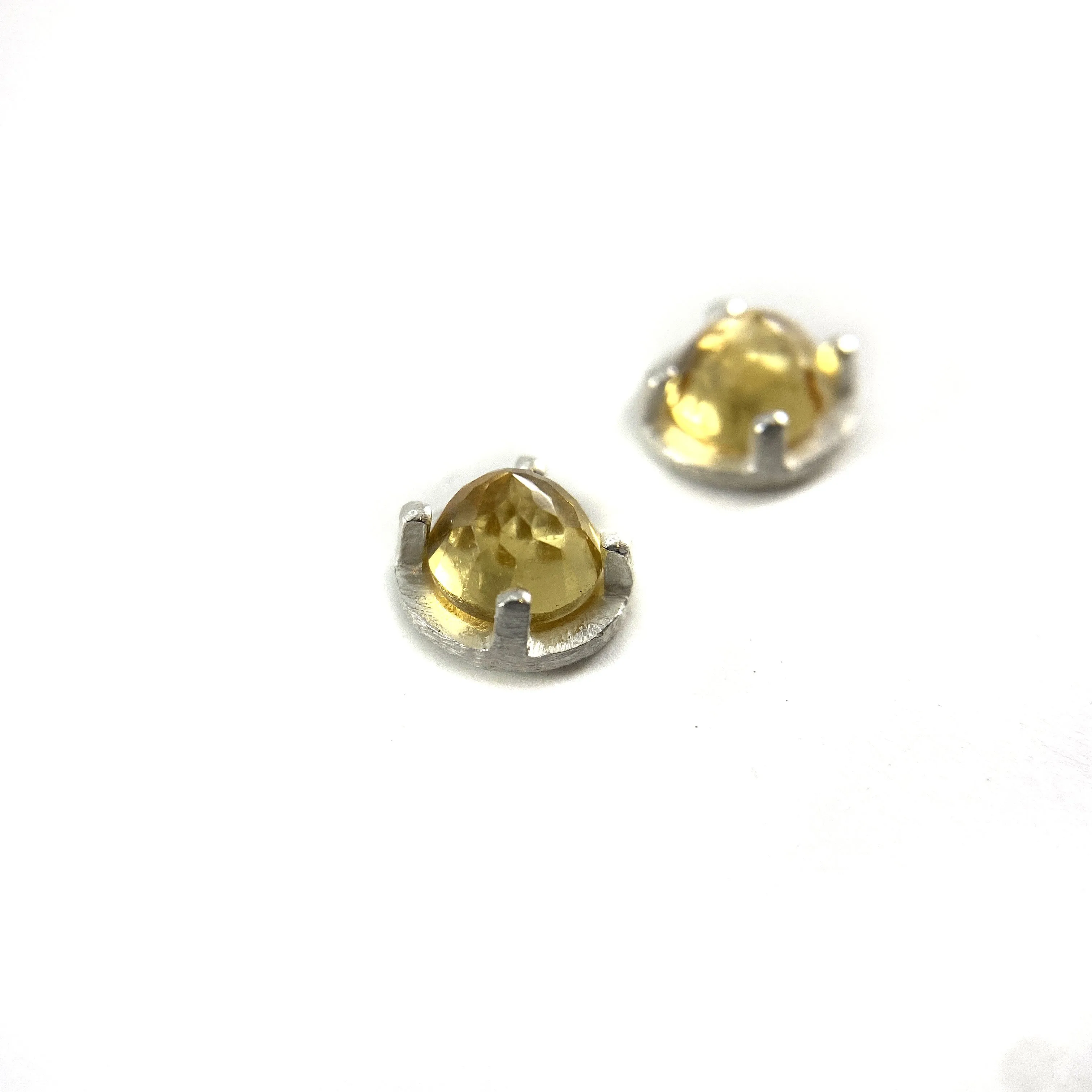 Carved Studs - Citrine