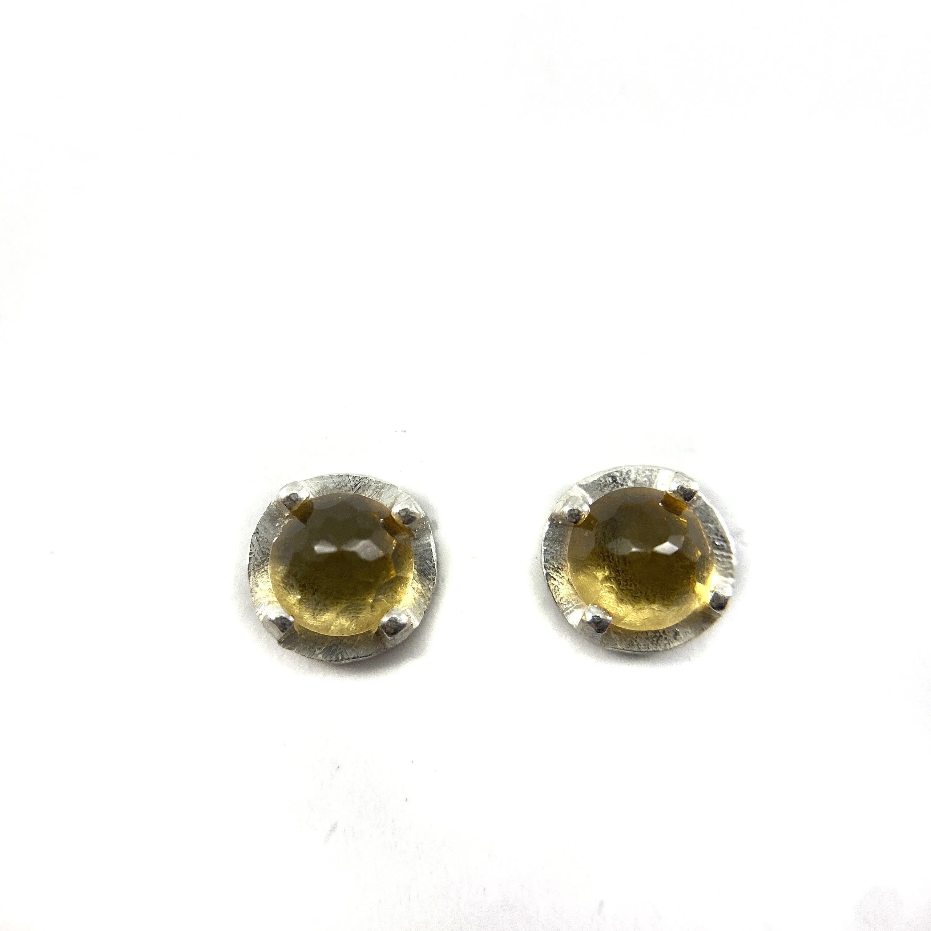 Carved Studs - Citrine