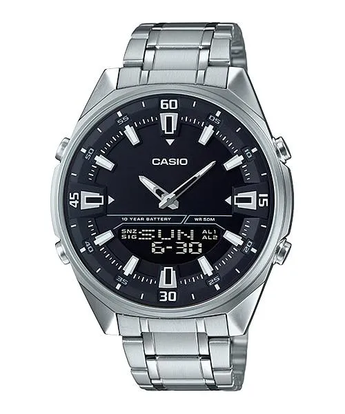 Casio Analog-Digital Silver Stainless Steel Band Watch AMW830D-1A AMW-830D-1A