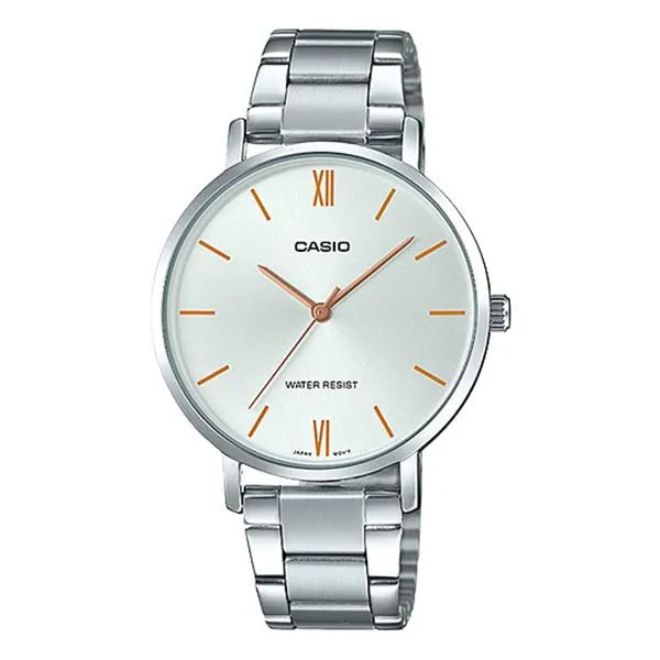 Casio Ladies' Analog Silver Stainless Steel Band Watch LTPVT01D-7B LTP-VT01D-7B