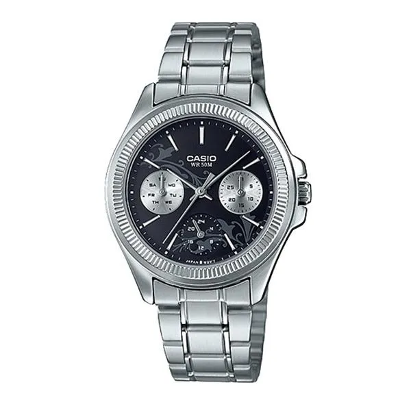 Casio Ladies' Enticer Series Silver Stainless Steel Band Watch LTP2088D-1A2 LTP-2088D-1A2