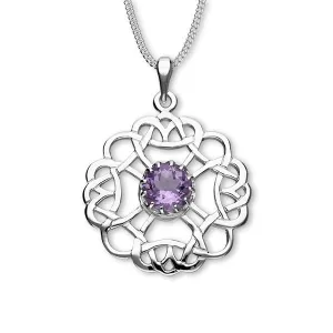 Celtic Silver Pendant CP27 Amethyst