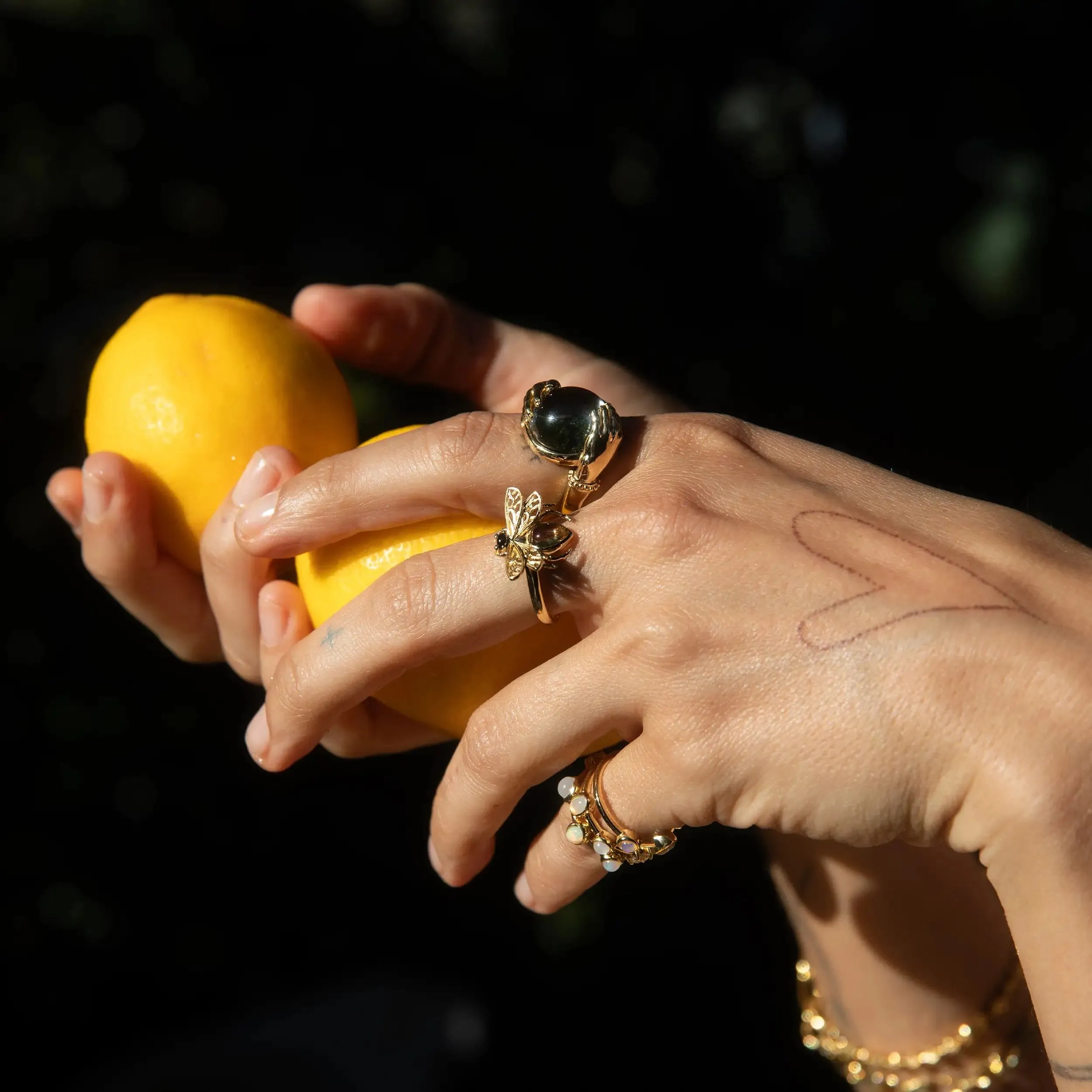 Citrine Bee Ring