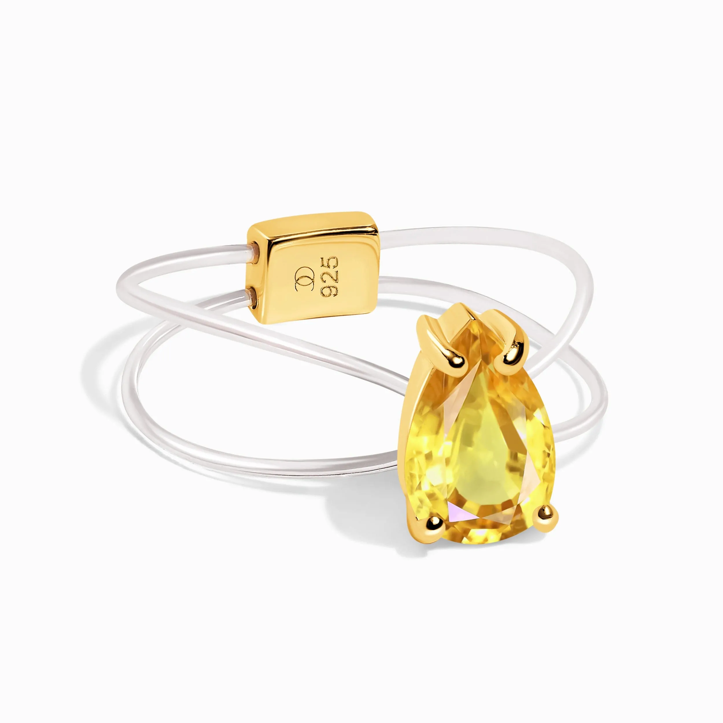 Citrine Ring Floating Sway - November Birthstone