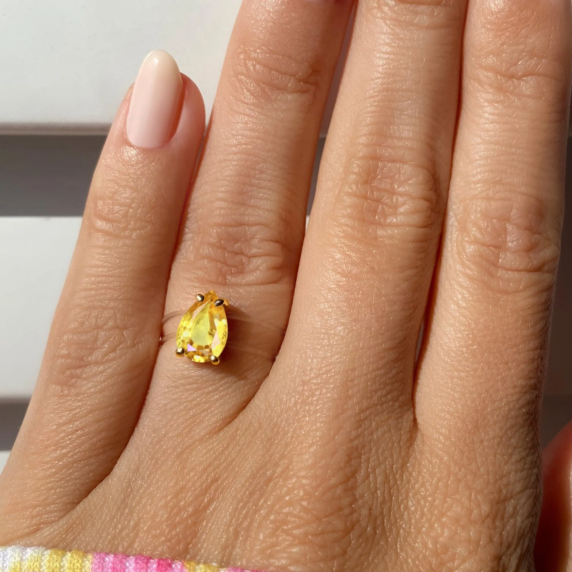 Citrine Ring Floating Sway - November Birthstone