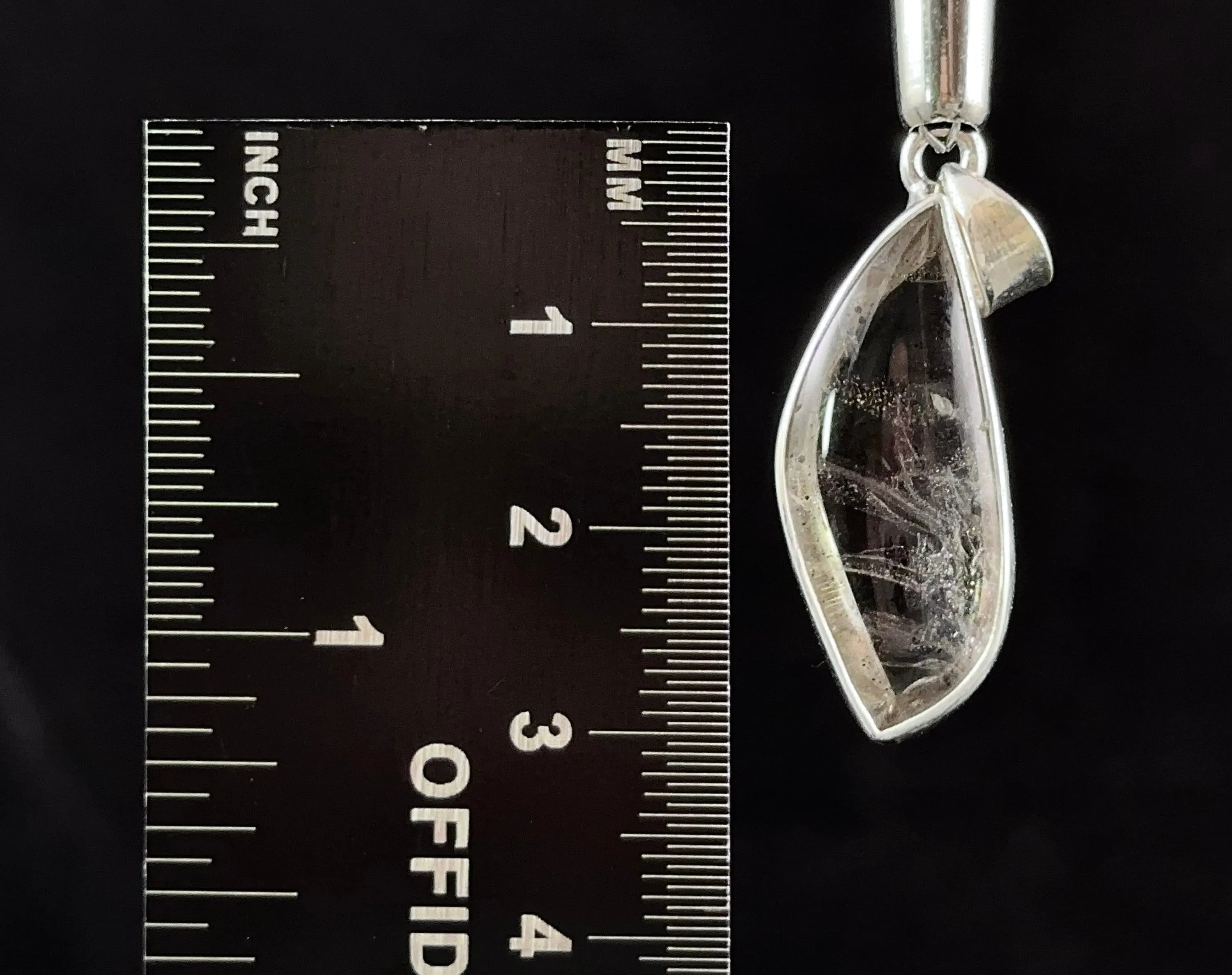 COVELLITE Crystal Pendant - Rare Pink FIRE QUARTZ Crystal with a Polished Finish Set in an Open Back Sterling Silver Bezel, 53890