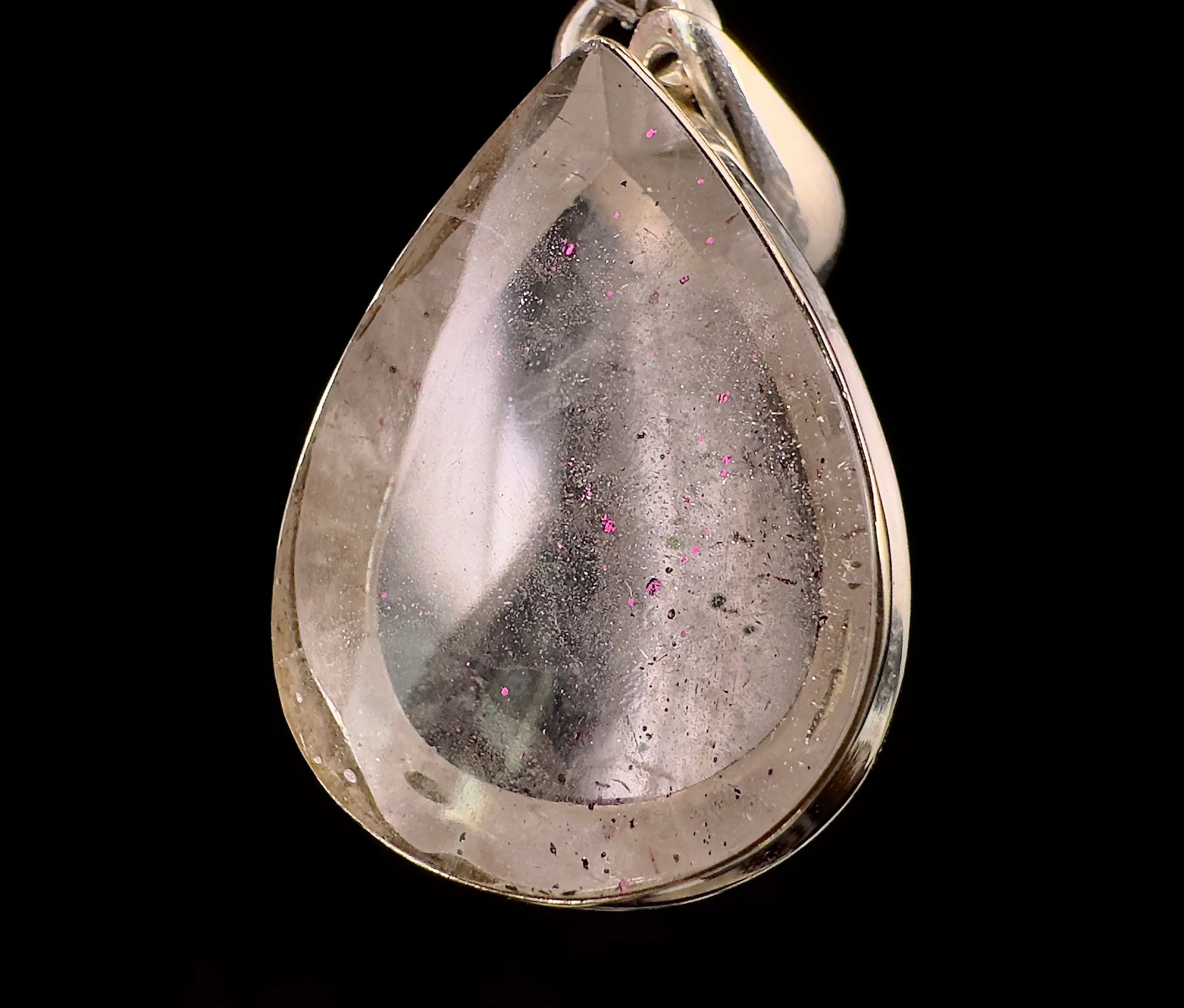 COVELLITE Pink Fire Quartz Crystal Pendant - Fine Jewelry, Healing Crystals and Stones, 53202