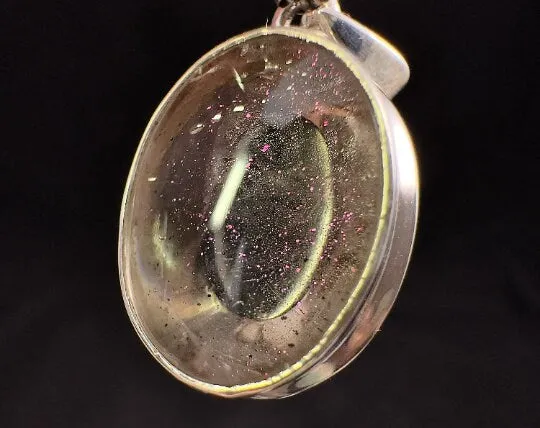 COVELLITE Pink Fire Quartz Crystal Pendant - Fine Jewelry, Healing Crystals and Stones, 53892