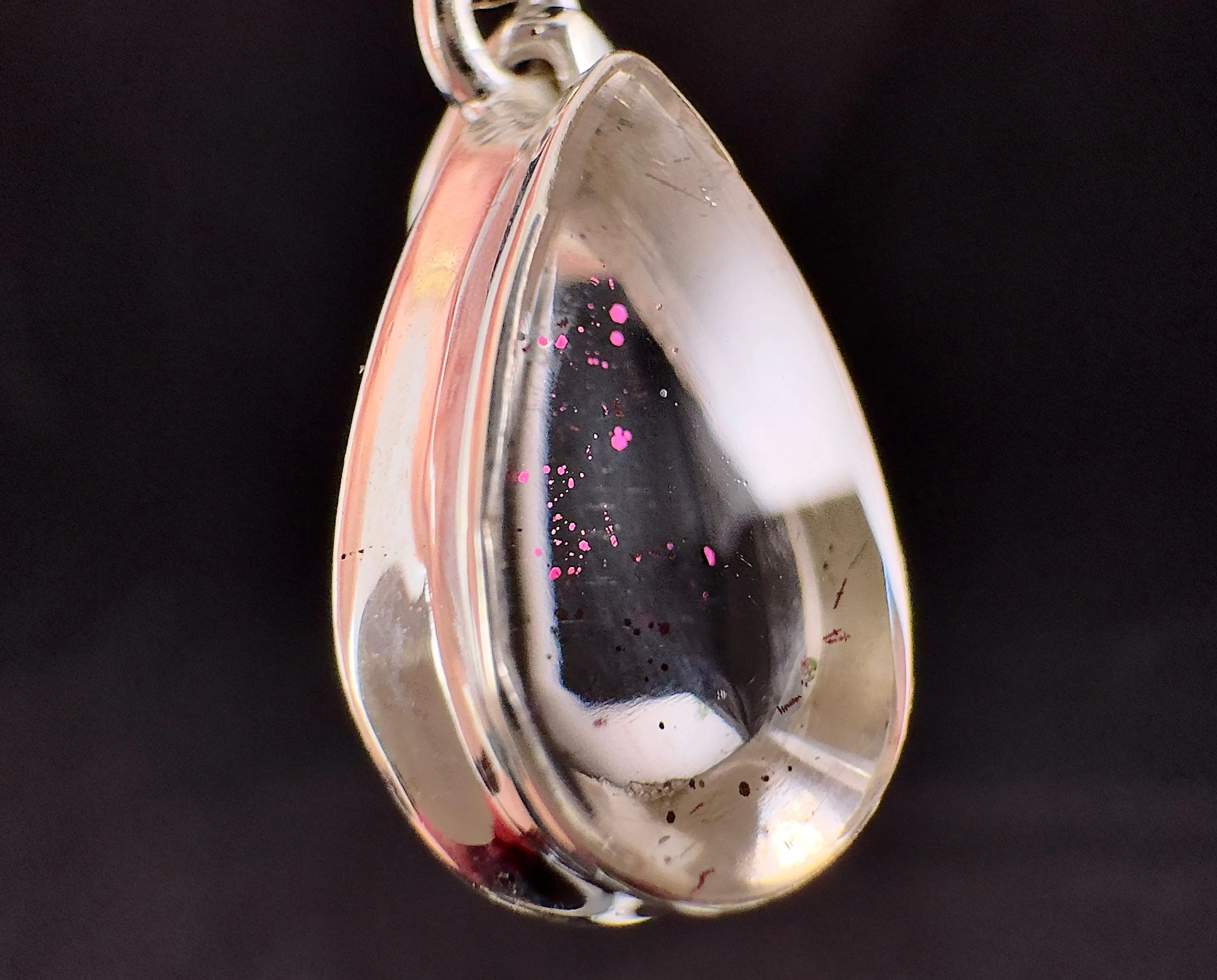 COVELLITE Pink Fire Quartz Crystal Pendant - Fine Jewelry, Healing Crystals and Stones, 54280