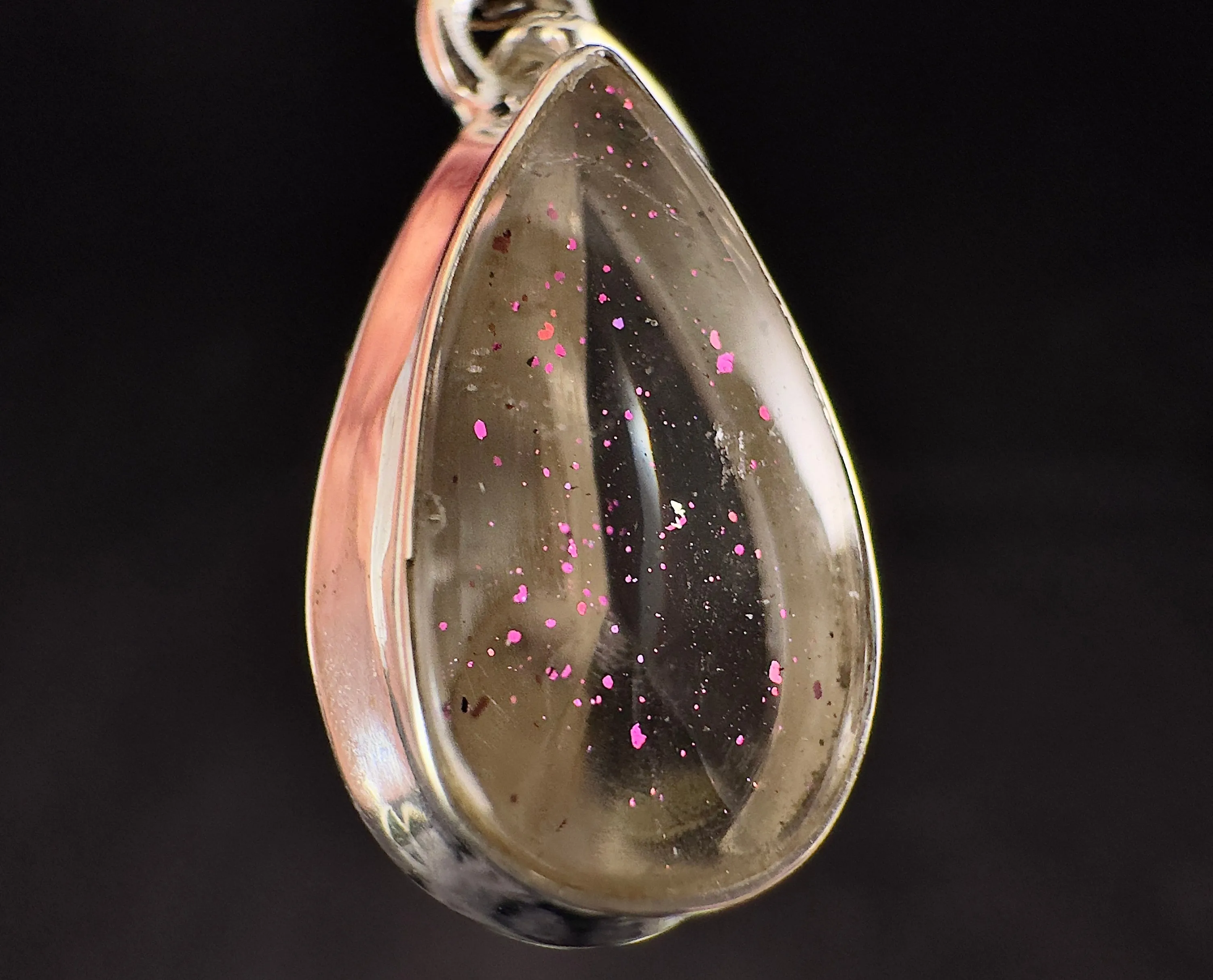 COVELLITE Pink Fire Quartz Crystal Pendant - Fine Jewelry, Healing Crystals and Stones, 54281