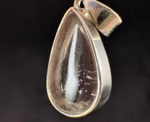 COVELLITE Pink Fire Quartz Crystal Pendant - Fine Jewelry, Healing Crystals and Stones, 54292