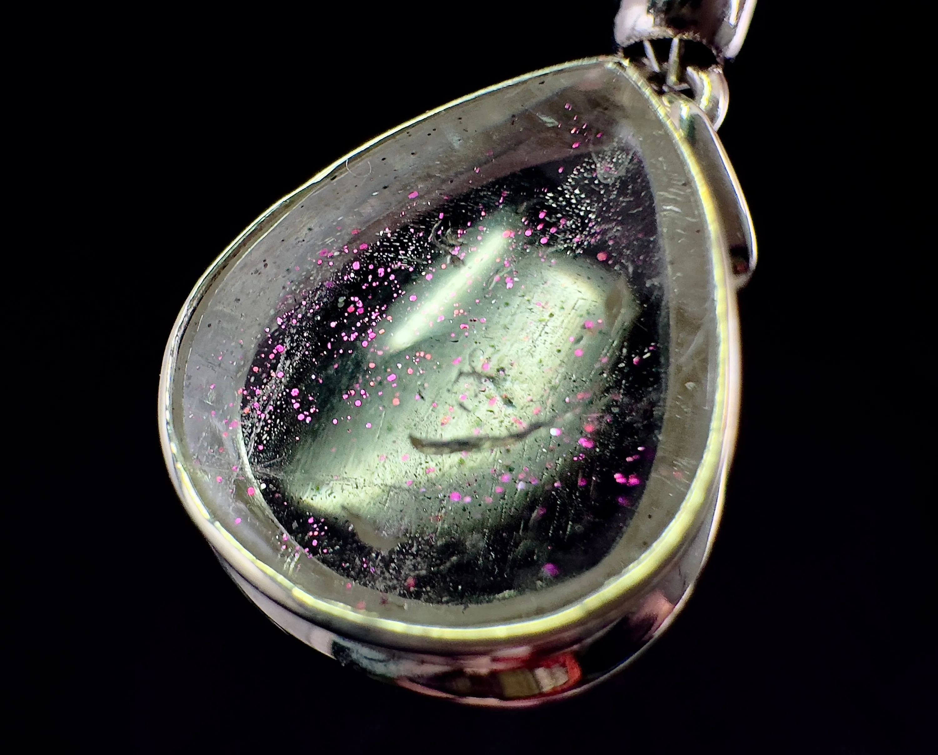 COVELLITE Pink Fire Quartz Crystal Pendant - Fine Jewelry, Healing Crystals and Stones, 54293