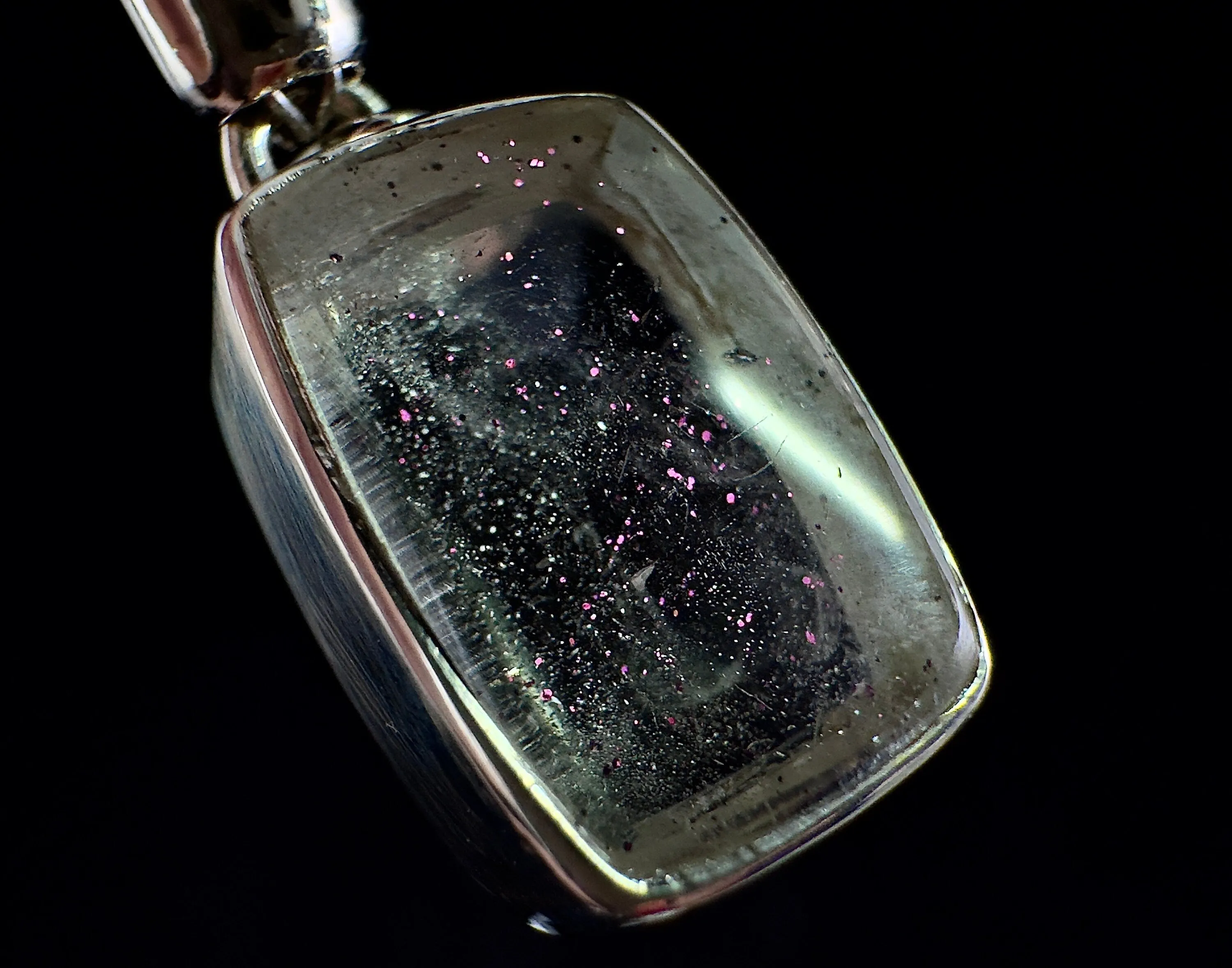 COVELLITE Pink Fire Quartz Crystal Pendant - Fine Jewelry, Healing Crystals and Stones, 54296