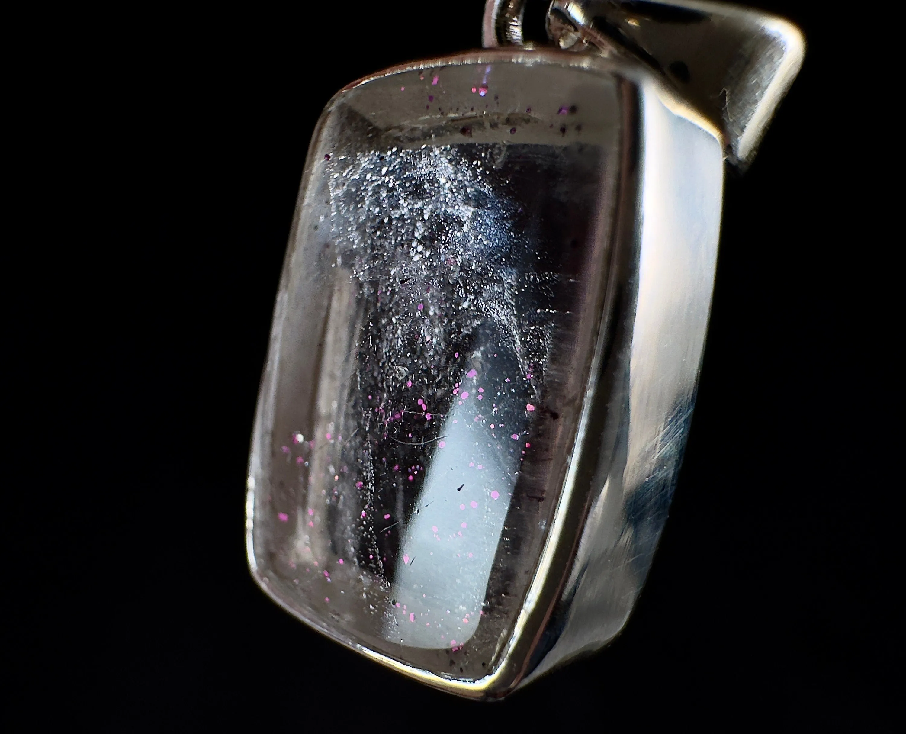 COVELLITE Pink Fire Quartz Crystal Pendant - Fine Jewelry, Healing Crystals and Stones, 54296