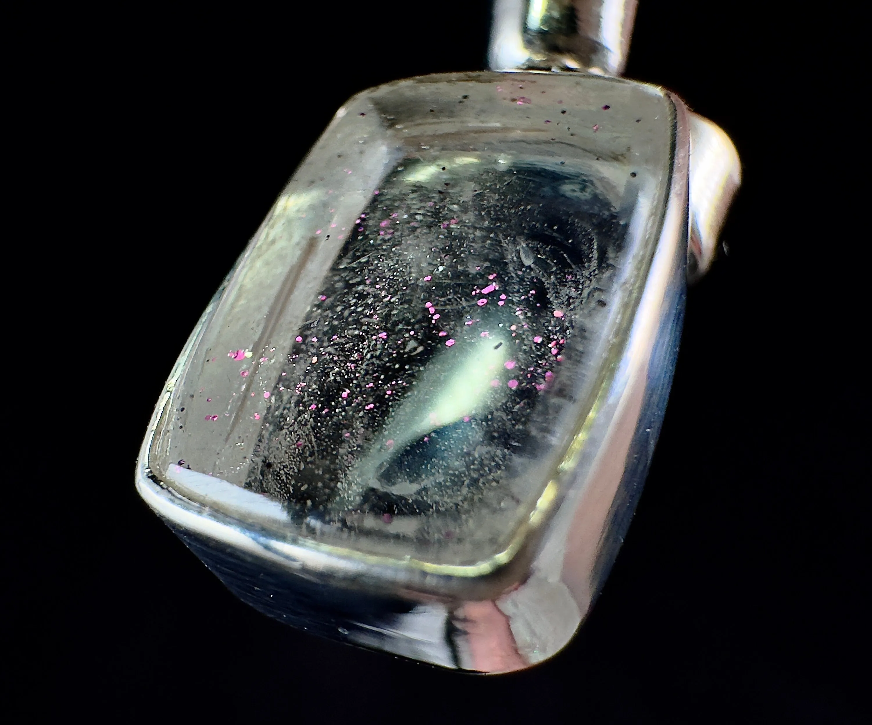 COVELLITE Pink Fire Quartz Crystal Pendant - Fine Jewelry, Healing Crystals and Stones, 54296