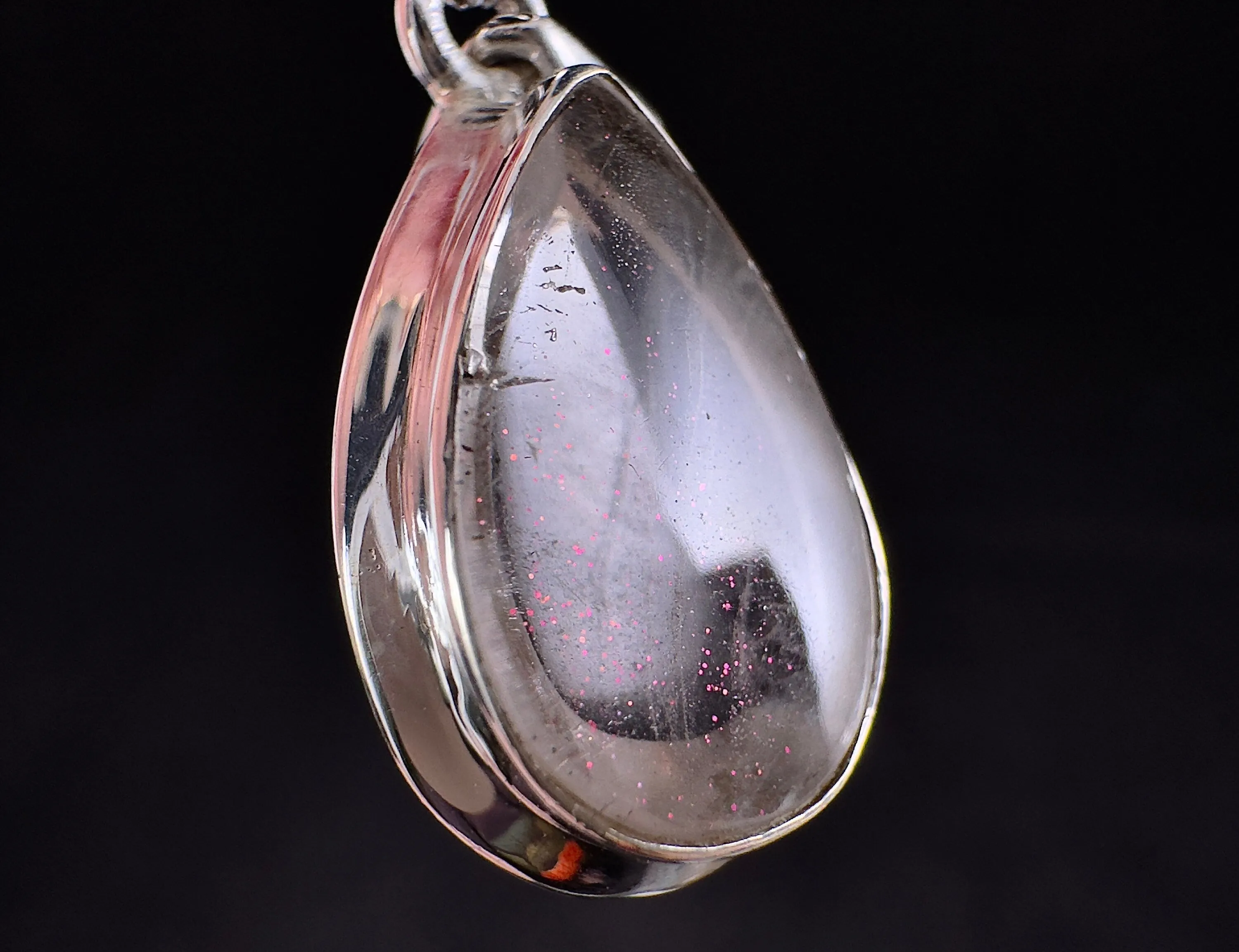 COVELLITE Pink Fire Quartz Crystal Pendant - Fine Jewelry, Healing Crystals and Stones, 54298