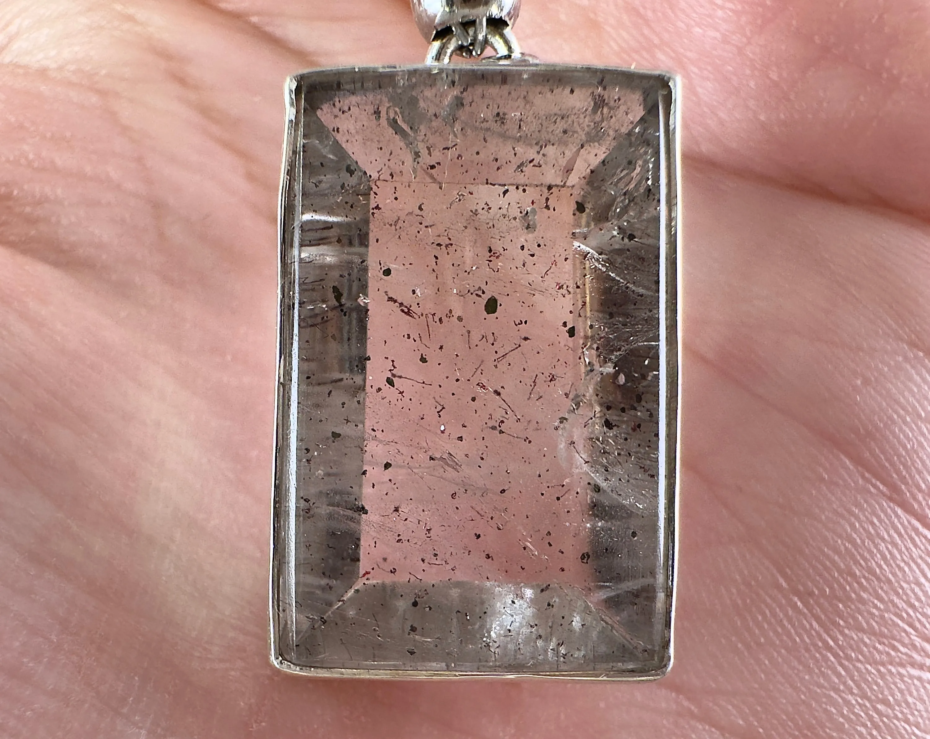 COVELLITE Pink Fire Quartz Crystal Pendant - Fine Jewelry, Healing Crystals and Stones, 54301