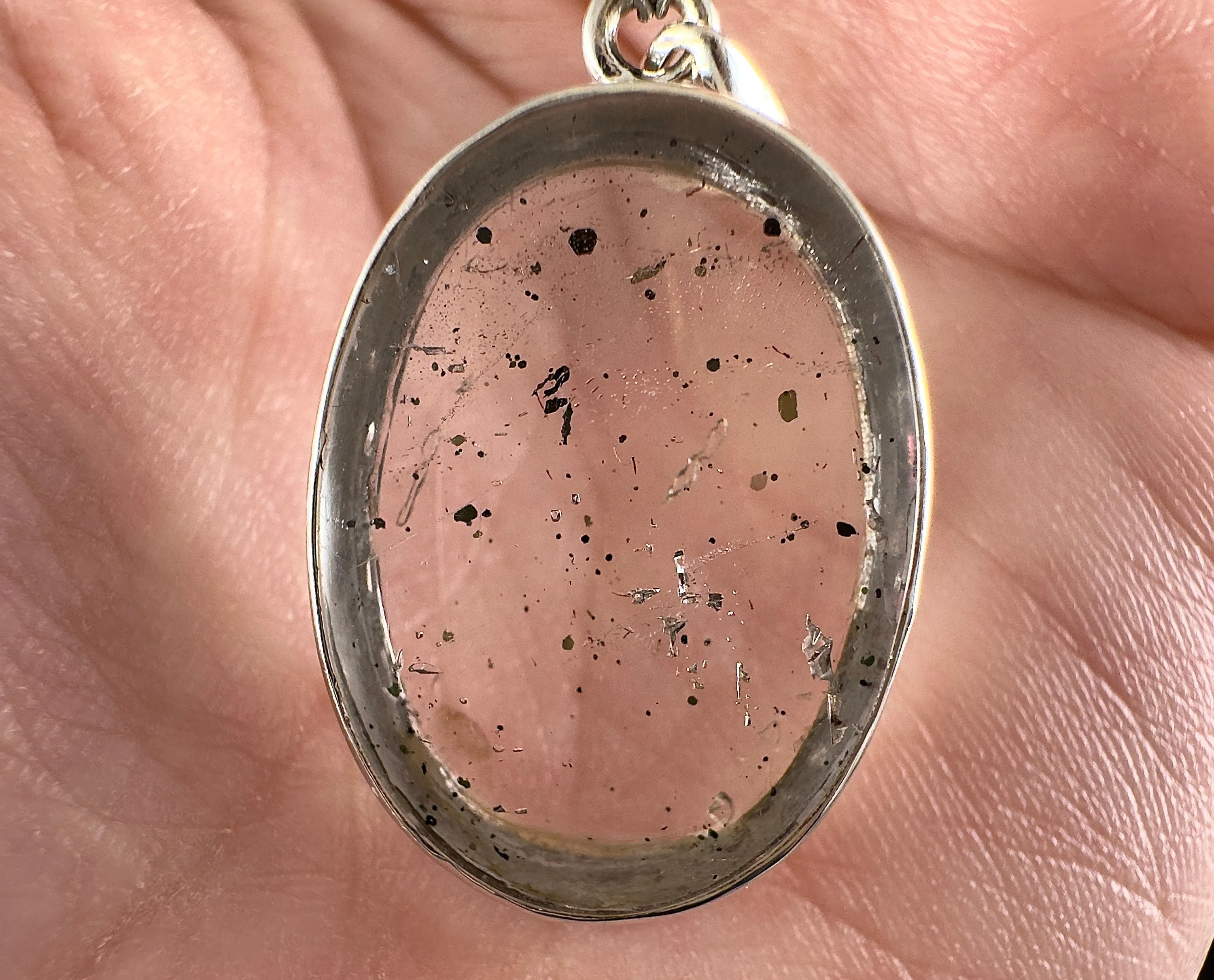 COVELLITE Pink Fire Quartz Crystal Pendant - Fine Jewelry, Healing Crystals and Stones, 54311