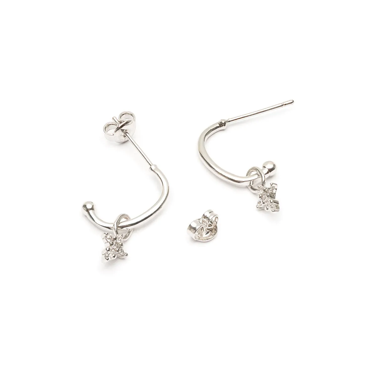 Crystal Charm Hoop Earrings