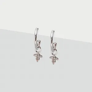 Crystal Charm Hoop Earrings