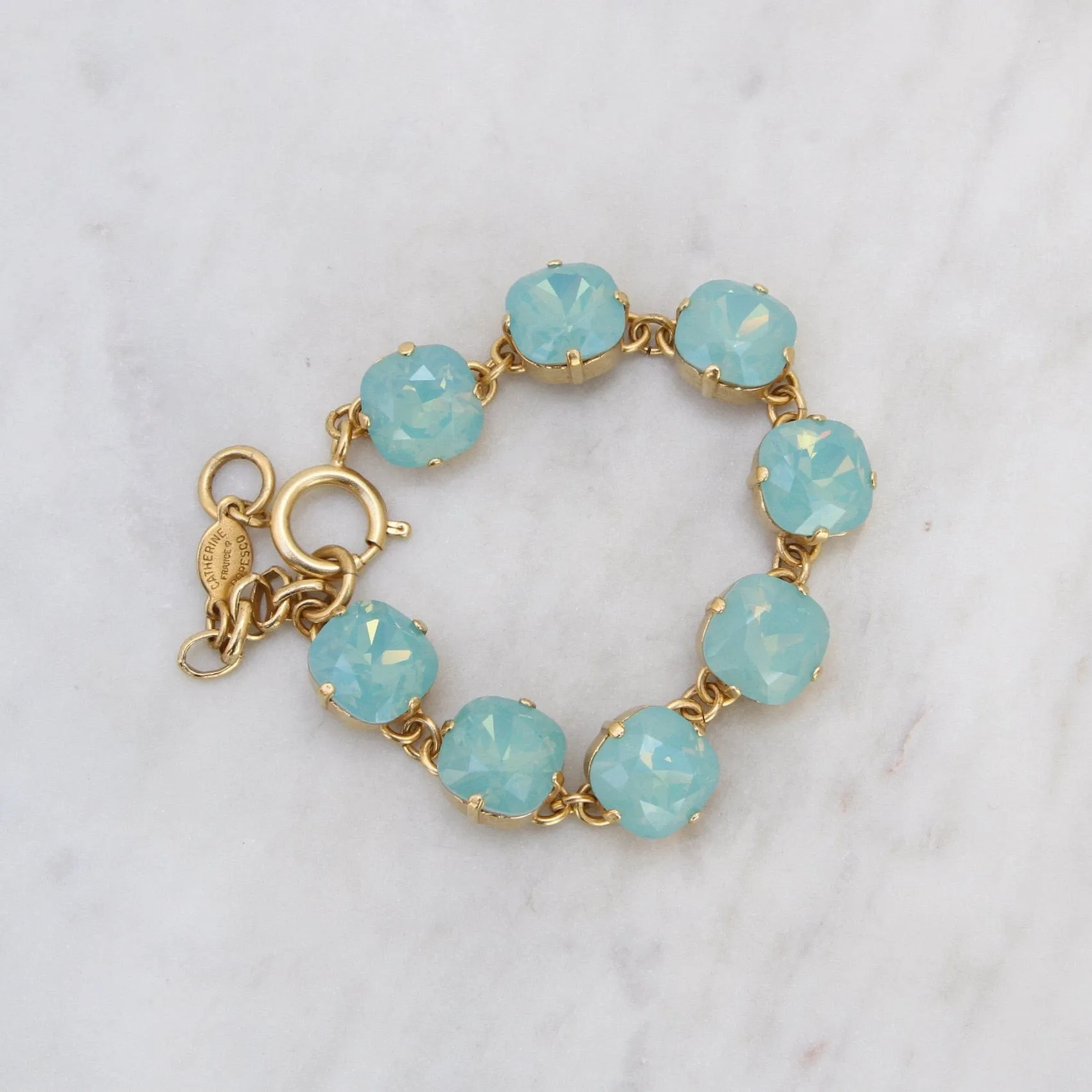 Crystal Link Chain Bracelet - Pacific Opal - Gold Plate