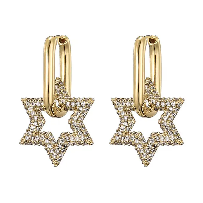 Crystal Star Hoop Earrings