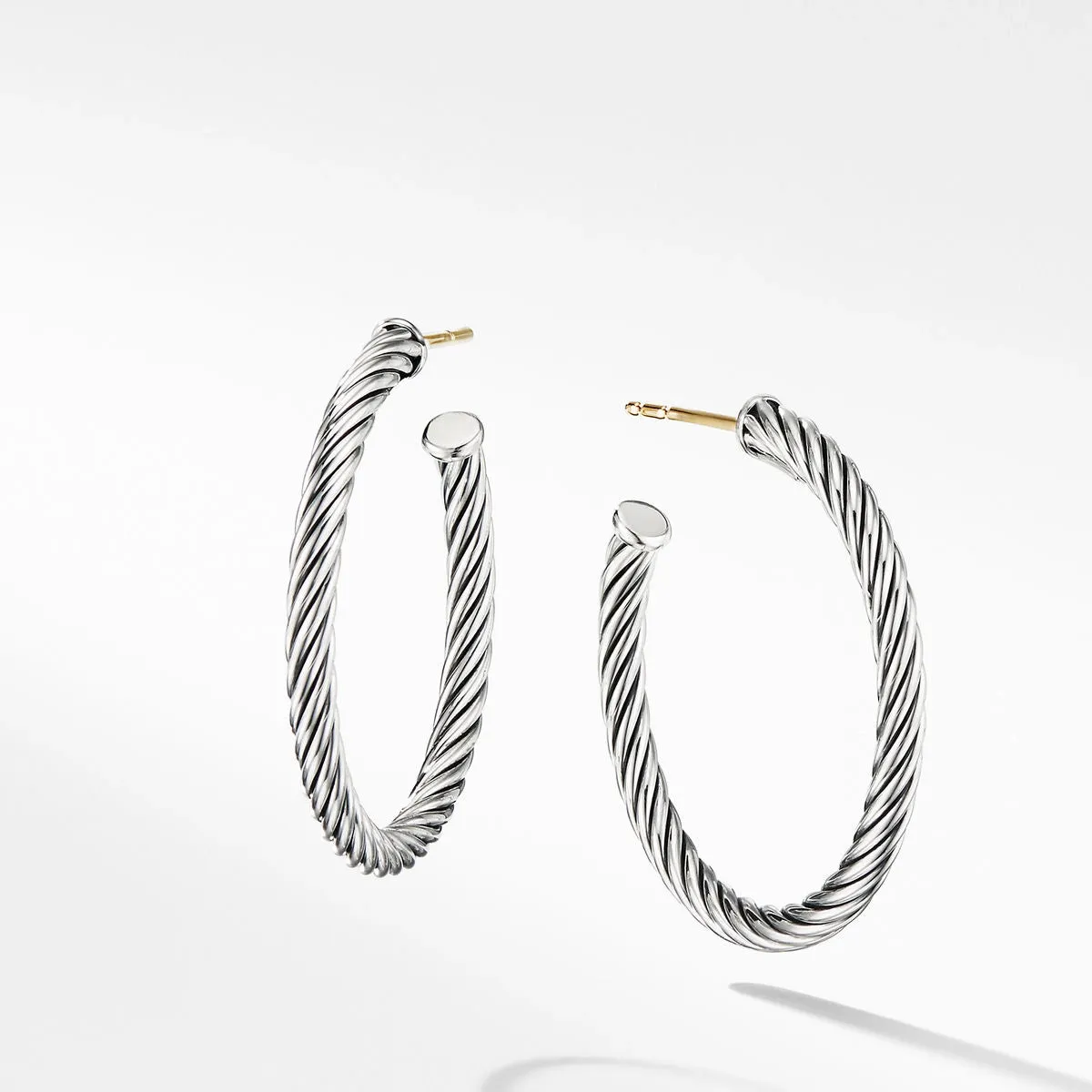 David Yurman 1 inch Cable Hoop Earrings