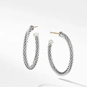 David Yurman 1 inch Cable Hoop Earrings