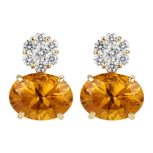 Earrings - Citrine And Diamond