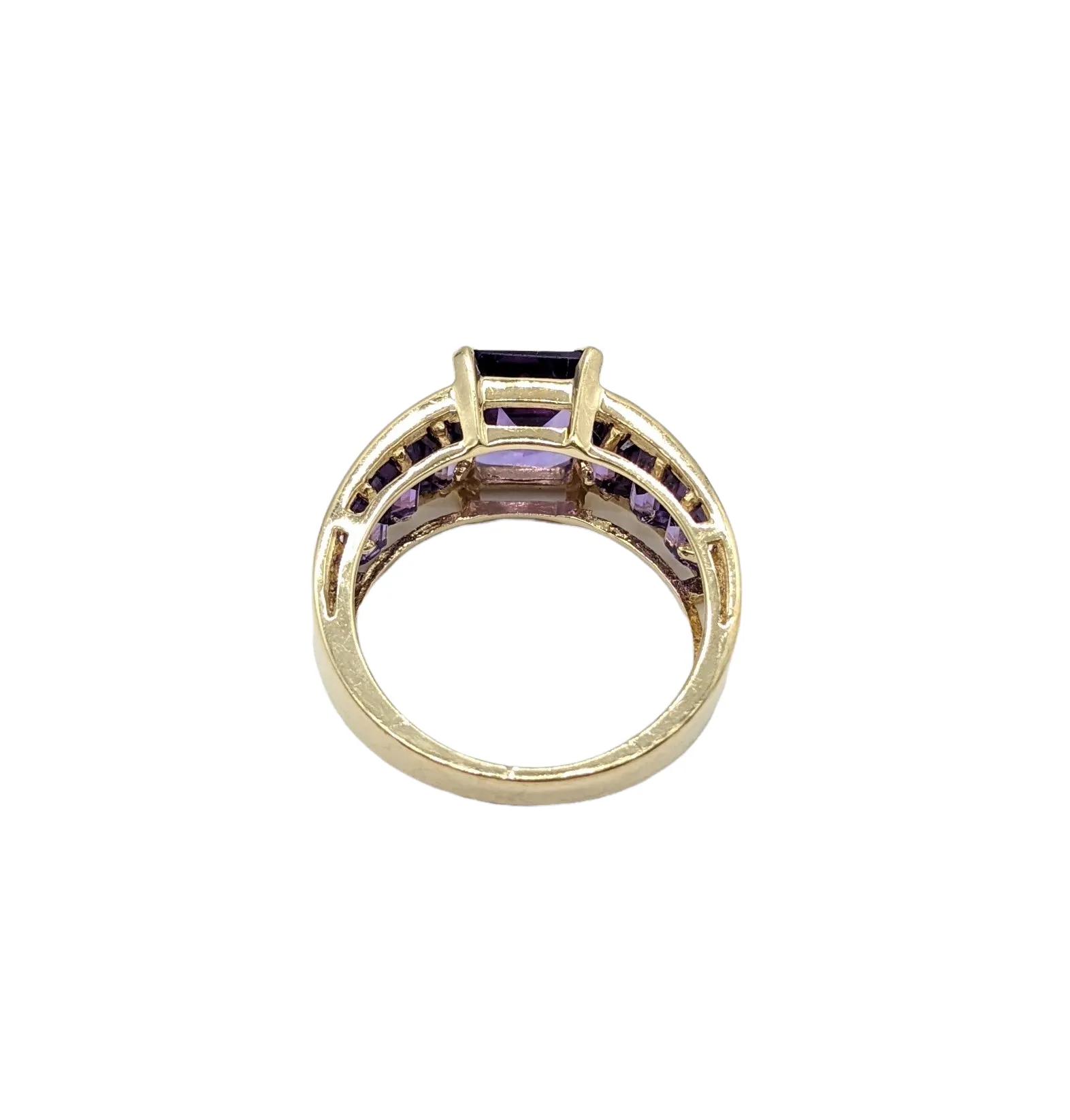 Emerald Cut Amethyst Gemstone Ring