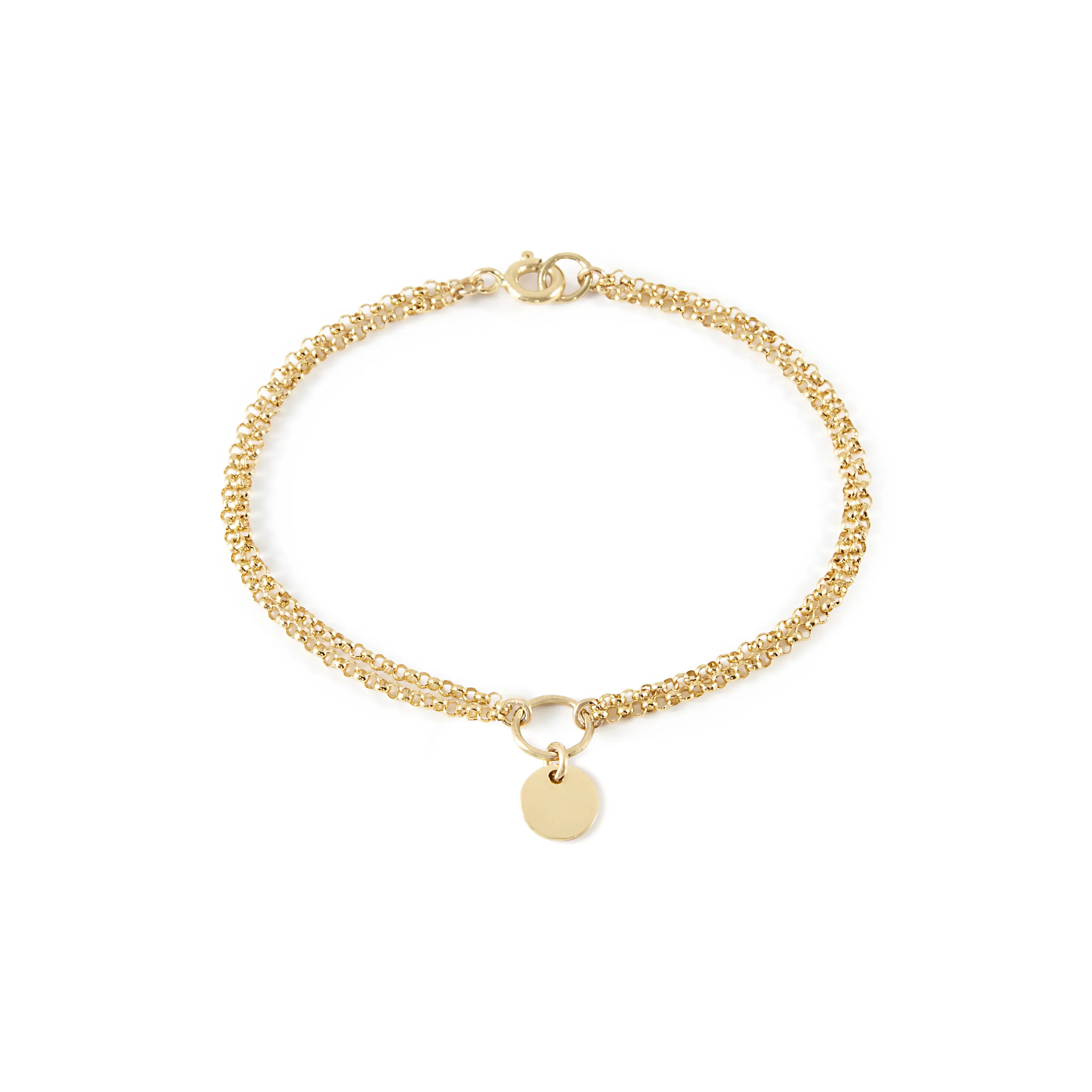 Engravable Double Chain Bracelet - Gold