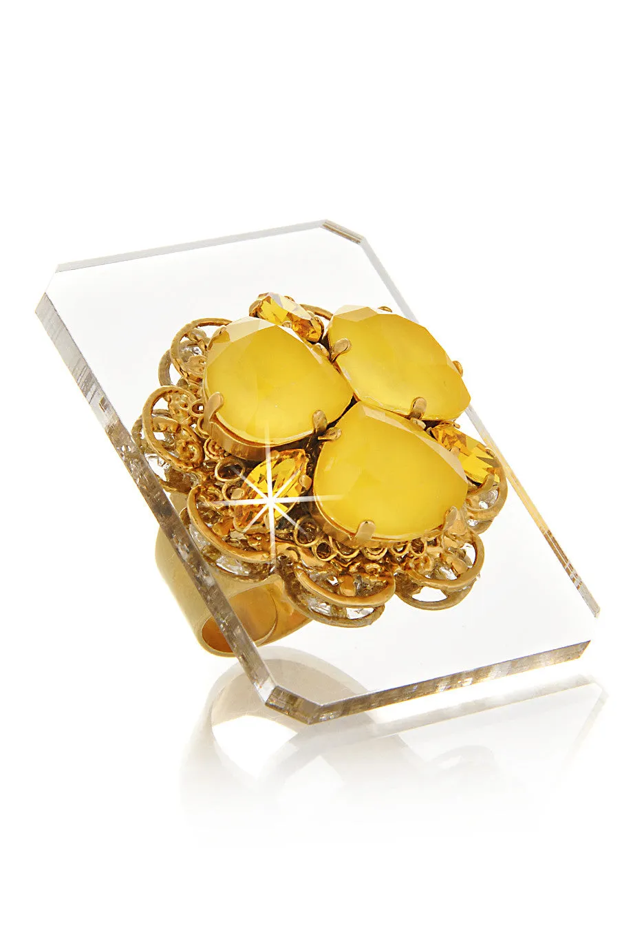 ERICKSON BEAMON ECLECTIC MOGHUL Yellow Crystal Ring