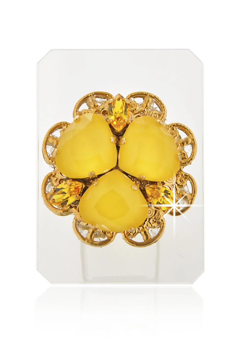 ERICKSON BEAMON ECLECTIC MOGHUL Yellow Crystal Ring