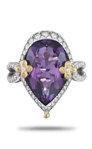 Flower Dance Ring – Diamond & Amethyst  