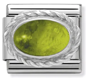 Gemstone - Peridot Silver Charm