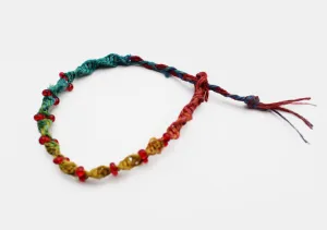 Glass Beaded Braided Hemp Bracelet