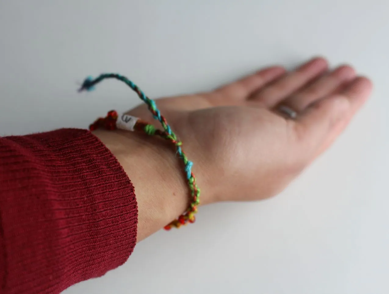 Glass Beaded Braided Hemp Bracelet