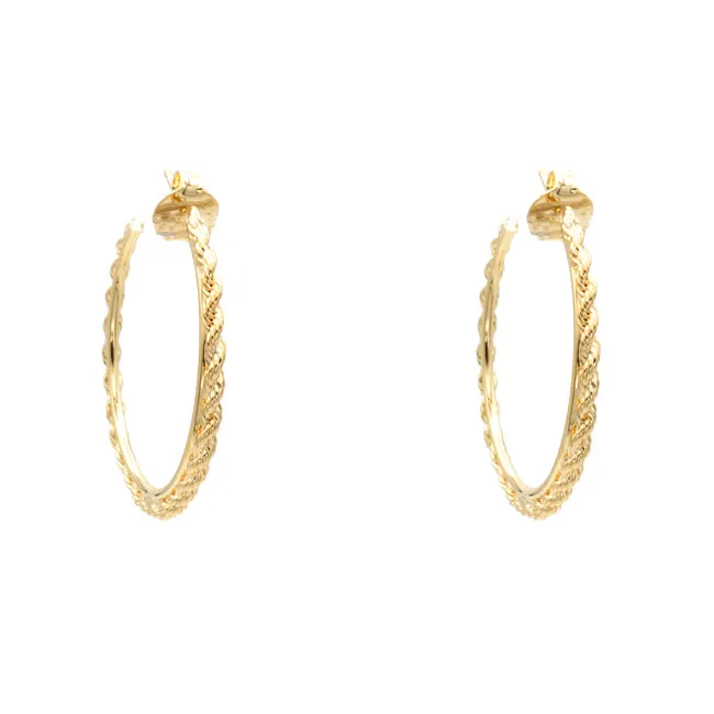 Gold Filled Rope Hoop Earring