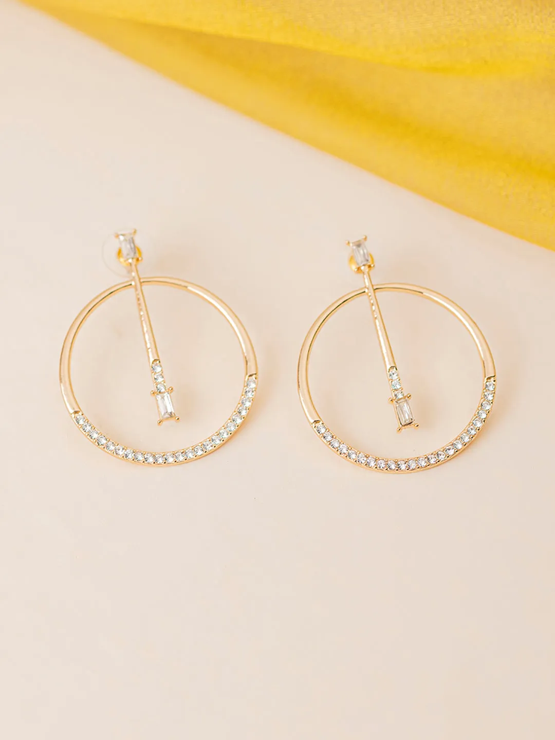 Gold Hoop Earrings with Diamonds