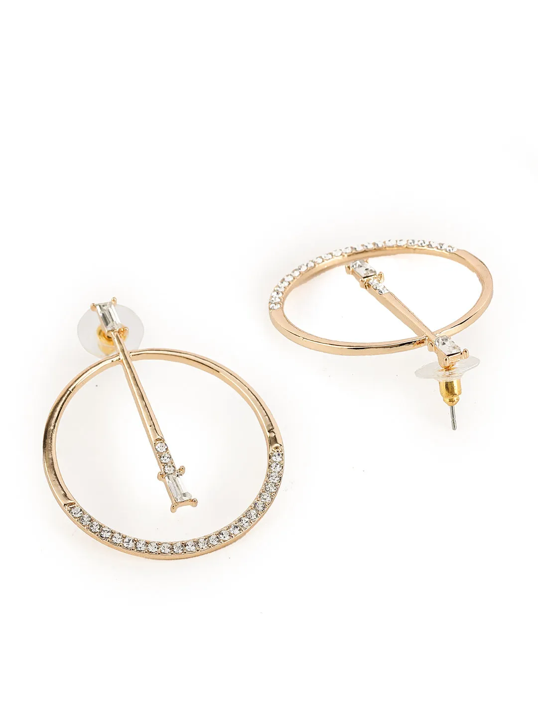 Gold Hoop Earrings with Diamonds