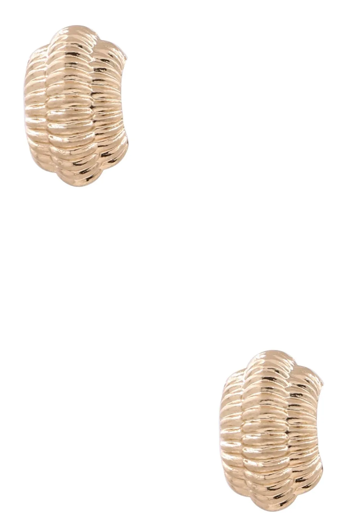 Gold Stitch Open Hoop Earrings