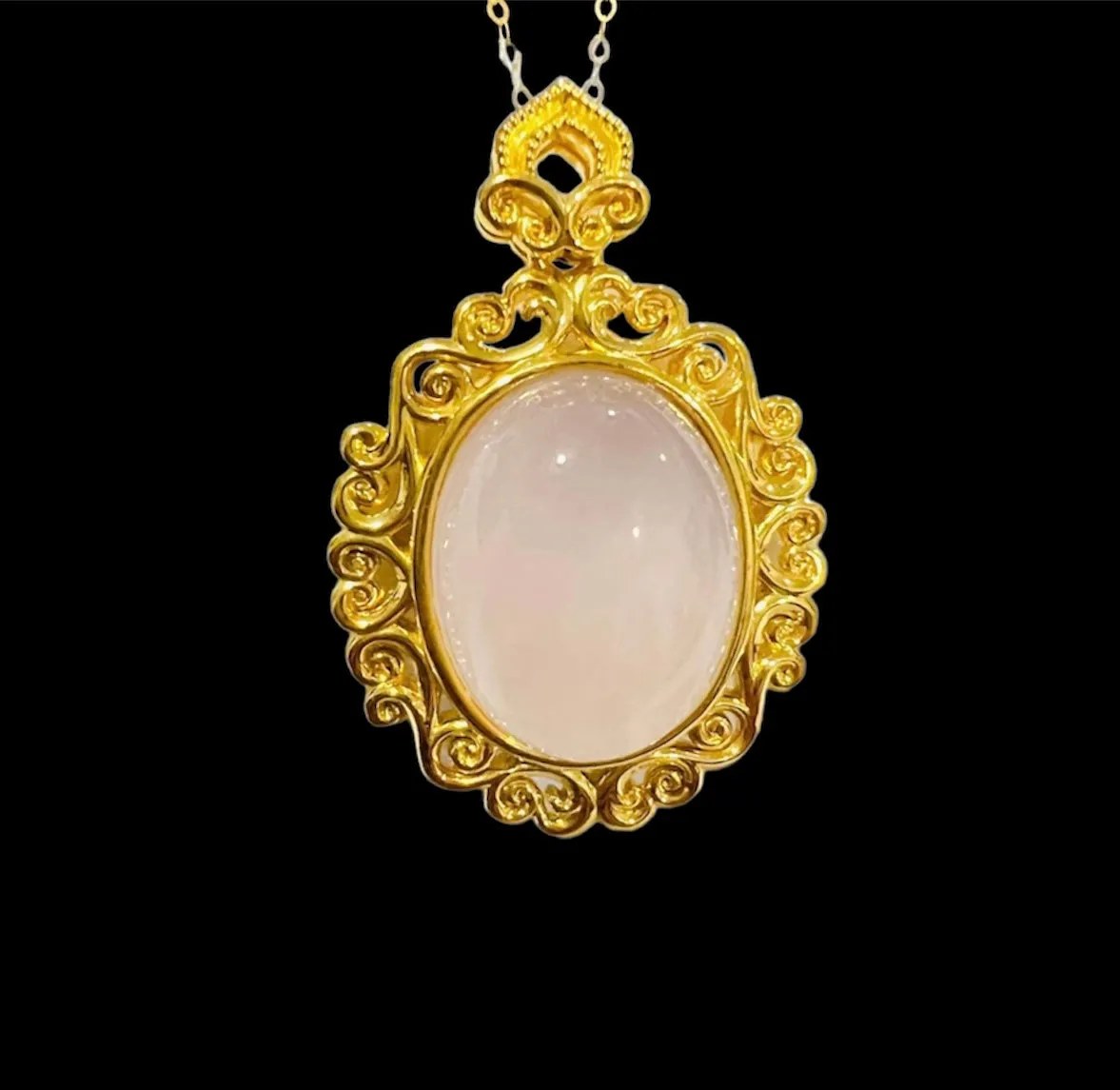 #GOLD2024 | 18K Golden Rose Quartz Necklace Classic Chain