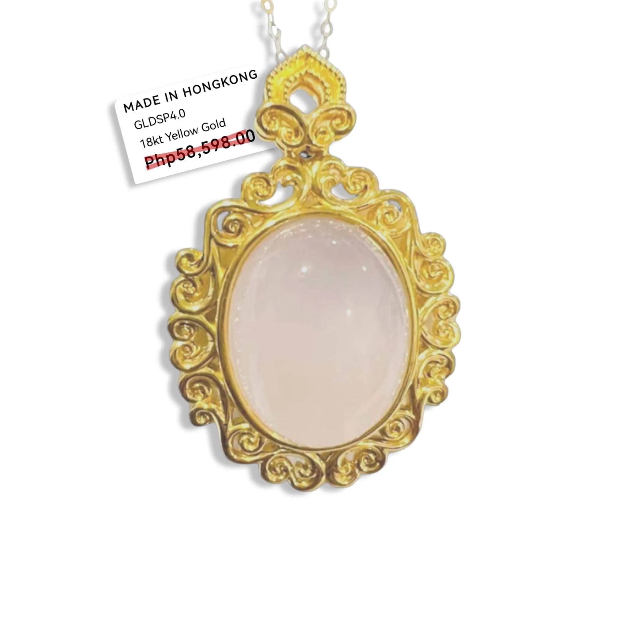 #GOLD2024 | 18K Golden Rose Quartz Necklace Classic Chain