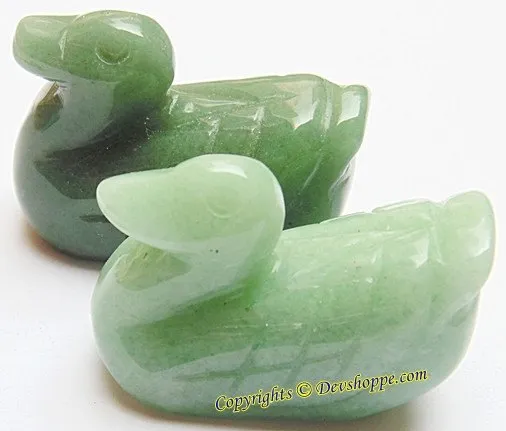 Green Jade Mandarin ducks pair for Love and romance