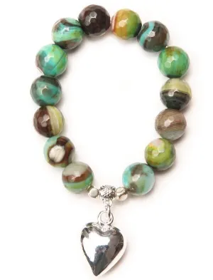 Green Phillis Heart Bracelet