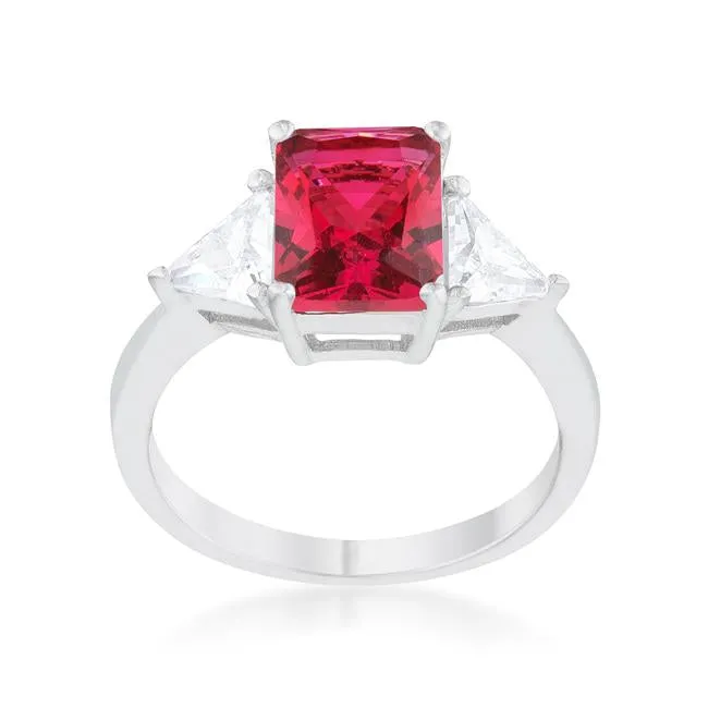 Gretchen 3ct Fuchsia Radiant CZ Cocktail Ring | 4.5ct